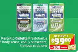 Soriana Híper Gillette Prestobarba 3 body sense, cool y sensecare oferta