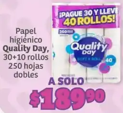 Soriana Híper Quality Day papel higienico oferta