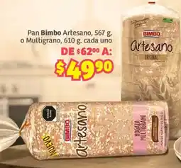 Soriana Híper Bimbo Artesano o Multigrano oferta