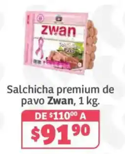 Soriana Híper Zwan salchicha premium de pavo oferta