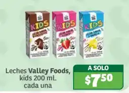 Soriana Híper Leches Valley Foods, kids oferta