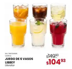 Woolworth Libbey - juego de 6 vasos oferta