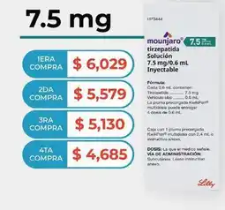 HEB Lilly - tirzepatide solution 7.5 mg/0.6 ml injectable oferta