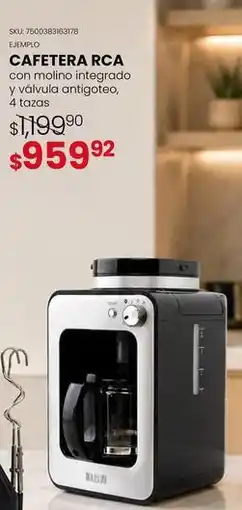 Woolworth Rca - cafetera con molino integrado y válvula antigoteo, 4 tazas oferta