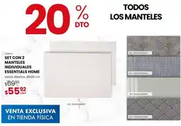 Woolworth Essentials home - set con 2 mantel es individuales oferta