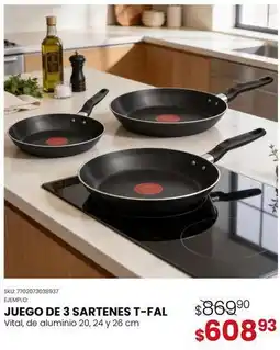 Woolworth T-fal - juego de 3 sartenes vital oferta
