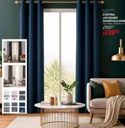 Woolworth Essentials home - cortina jacquard con arillos oferta