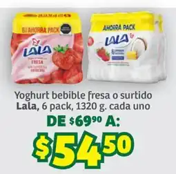 Soriana Súper Lala yoghurt bebible fresa o surtido oferta