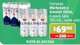 Soriana Súper Michelob o Amstel Ultra oferta