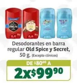Soriana Súper Old Spice y Secret Desodorantes en barra regular oferta