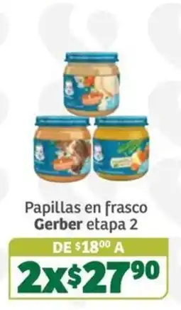 Soriana Súper Gerber papillas en frasco etapa 2 oferta