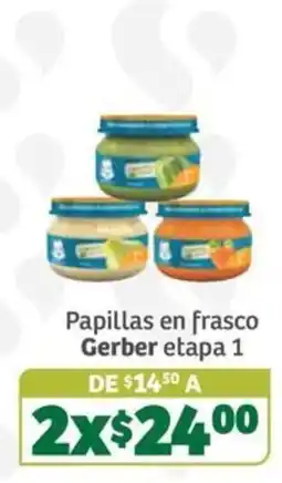 Soriana Súper Gerber papillas en frasco etapa 1 oferta