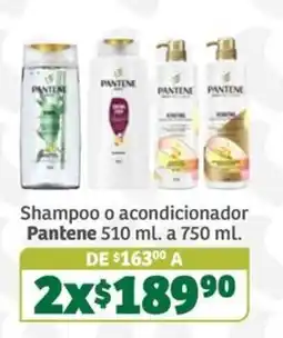 Soriana Súper Pantene shampoo o acondicionador oferta