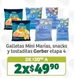 Soriana Súper Gerber galletas mini marías snacks y tostaditas etapa 4 oferta