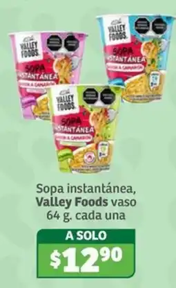 Soriana Súper Valley Foods sopa instantánea oferta