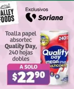Soriana Súper quality day toalla papel absorbtec oferta
