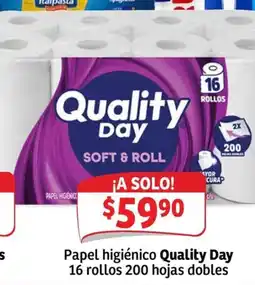 Soriana Express Quality Day papel higiénico 16 rollos 200 hojas dobles oferta
