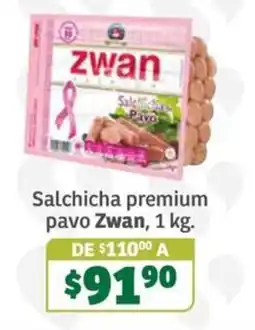 Soriana Súper Zwan salchicha premium pavo oferta