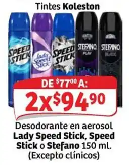 Soriana Express Lady Speed Stick Speed Stick o Stefano Desodorante en aerosol oferta