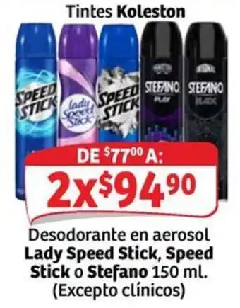 Lady Speed Stick Speed Stick o Stefano Desodorante en aerosol
