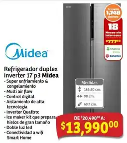 Soriana Express Midea Refrigerador duplex inverter 17 p3 oferta