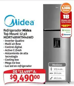 Soriana Express Midea Refrigerador Midea Top Mount 12 p3 oferta