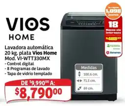 Soriana Express Vios Home Lavadora automática 20 kg. plata oferta