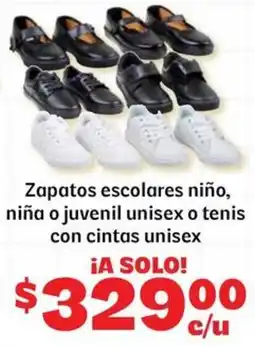 Soriana Express Zapatos escolares niño, niña o juvenil unisex o tenis con cintas unisex oferta