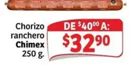 Soriana Express Chimex chorizo ranchero oferta