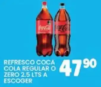 Alsuper refresco coca cola regular o zero oferta