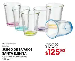 DelSol Santa Elenita Juego de 6 Vasos oferta