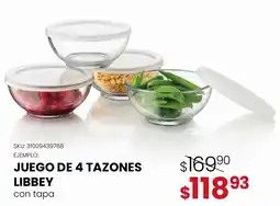 DelSol Libbey juego de 4 tazones con tapa oferta
