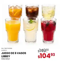 DelSol Libbey juego de 6 vasos oferta