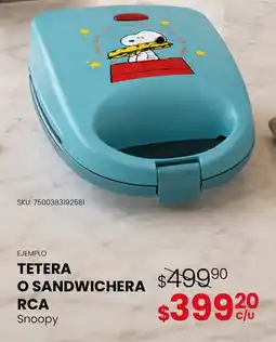 DelSol RCA Tetera O Sandwichera Snoopy oferta