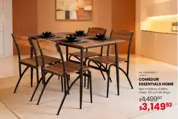 DelSol Essentials Home comedor tipo madera, 4 sillas, mesa 120 cm de largo oferta