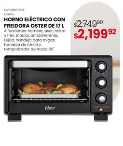 DelSol Oster horno eléctrico con freidora de 17 l oferta
