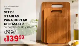 DelSol chefmaker set de 3 tablas para cortar oferta