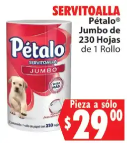 Casa Ley Pétalo Servitoalla Jumbo oferta