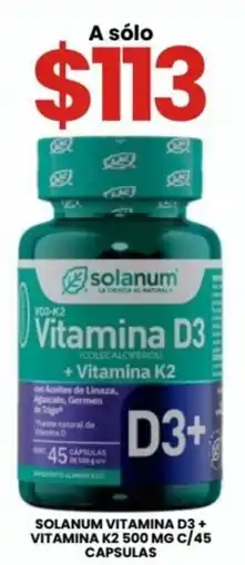 Farmapronto Solanum vitamina d3 + vitamina k2 500 mg oferta