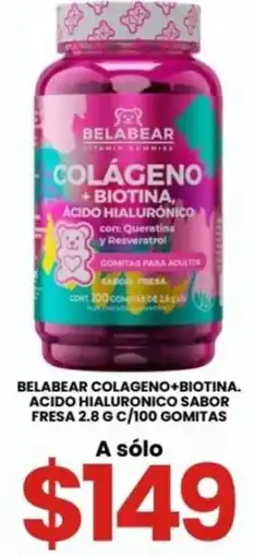 Farmapronto Belabear colágeno+biotina. ácido hialurónico sabor fresa oferta