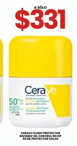 Farmapronto Cerave fluido protector invisible oil control 50+sp 50 ml protector solar oferta