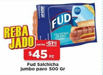 Fud salchicha jumbo de pavo 500 gr