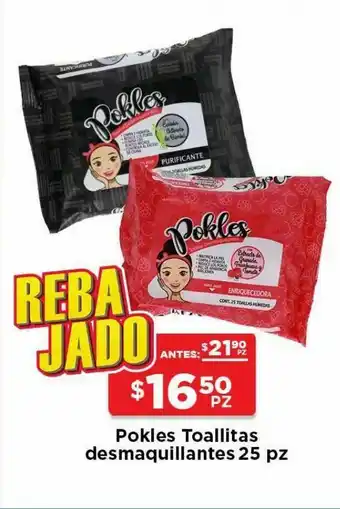 HEB Toallitas desmaquillantes pokles 25pz oferta