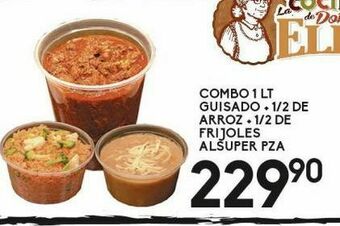 Alsuper Combo 1lt guisado, 1/2 arroz + 1/2 frijoles oferta