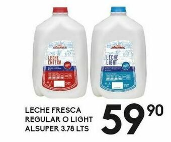 Alsuper Leche fresca alsuper regular o light 3.78l oferta