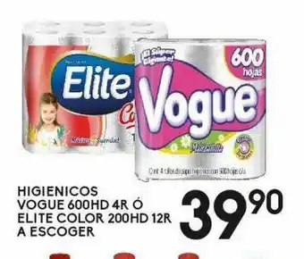 Alsuper Papel higiénico vogue 600hd 4r o elite 200hd 12r oferta