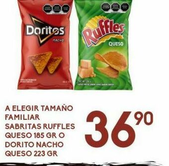 Alsuper Rufles queso 185g, dorito nacho queso 223g oferta