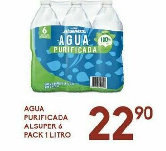 Agua purificada alsuper 6 pack 1l