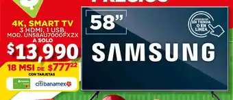 Soriana Híper Samsung - 58" 4K Smart TV oferta