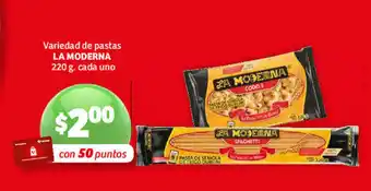 Soriana Híper Variedad de pastas LA MODERNA 220g cada uno oferta